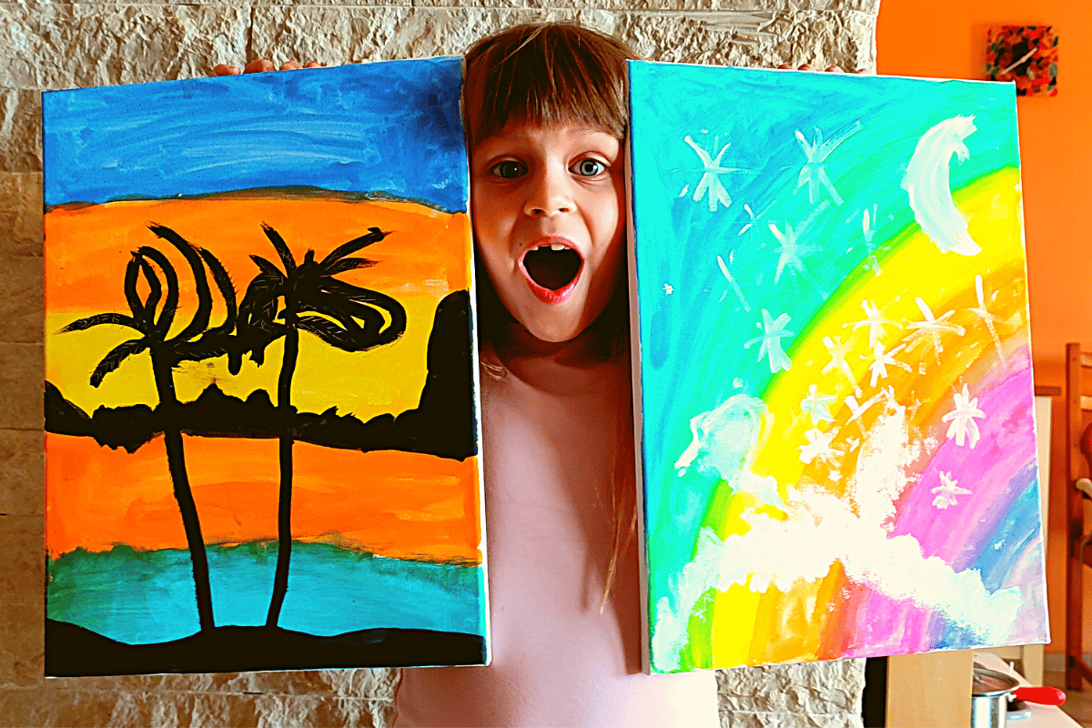 DIY CANVAS PAINTING FOR KIDS Quick and EASY canvas painting