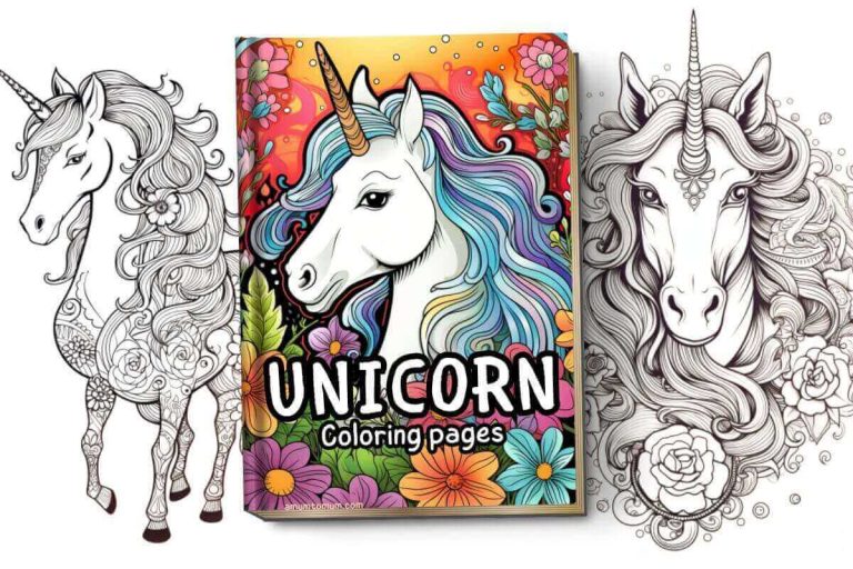 unicorn and pegasus coloring pages cover photo