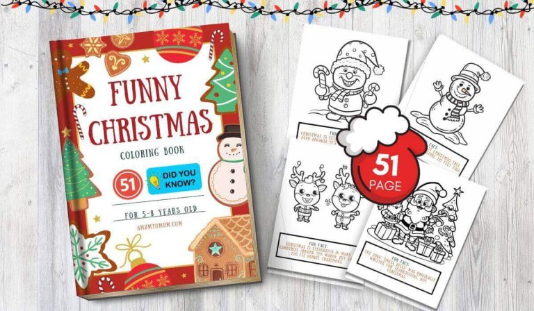 fun fact coloring book for Christmas for 6-7 year olds