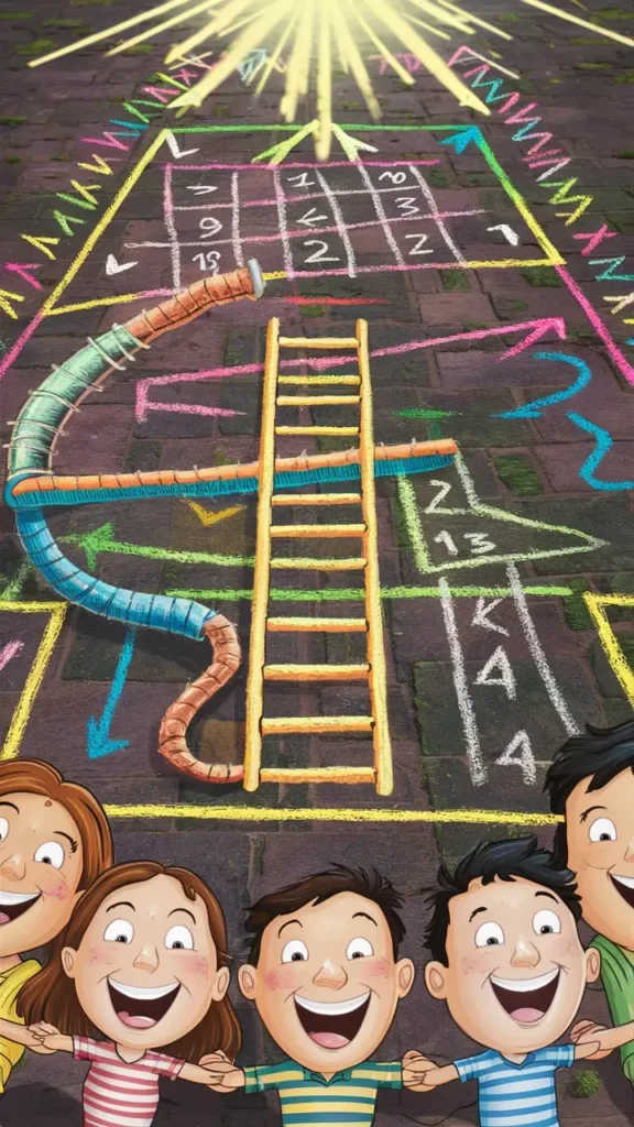 sidewalk kids games illustration