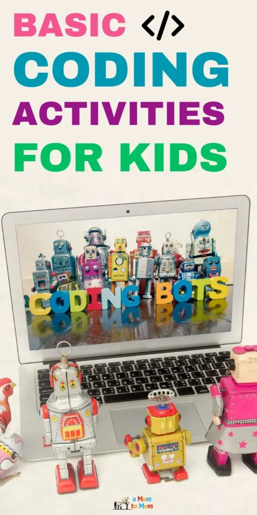 A Pin image for an article about coding activities for kids